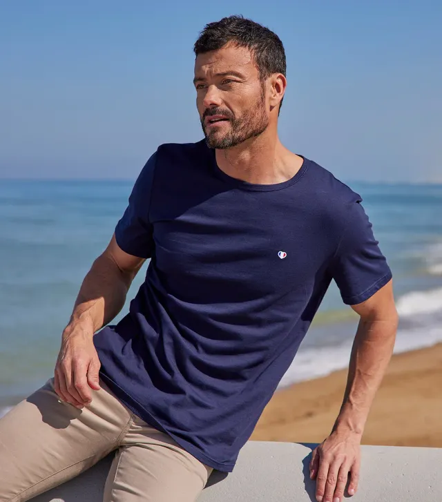 Cocorico Iconique t-shirt homme marine 100% coton