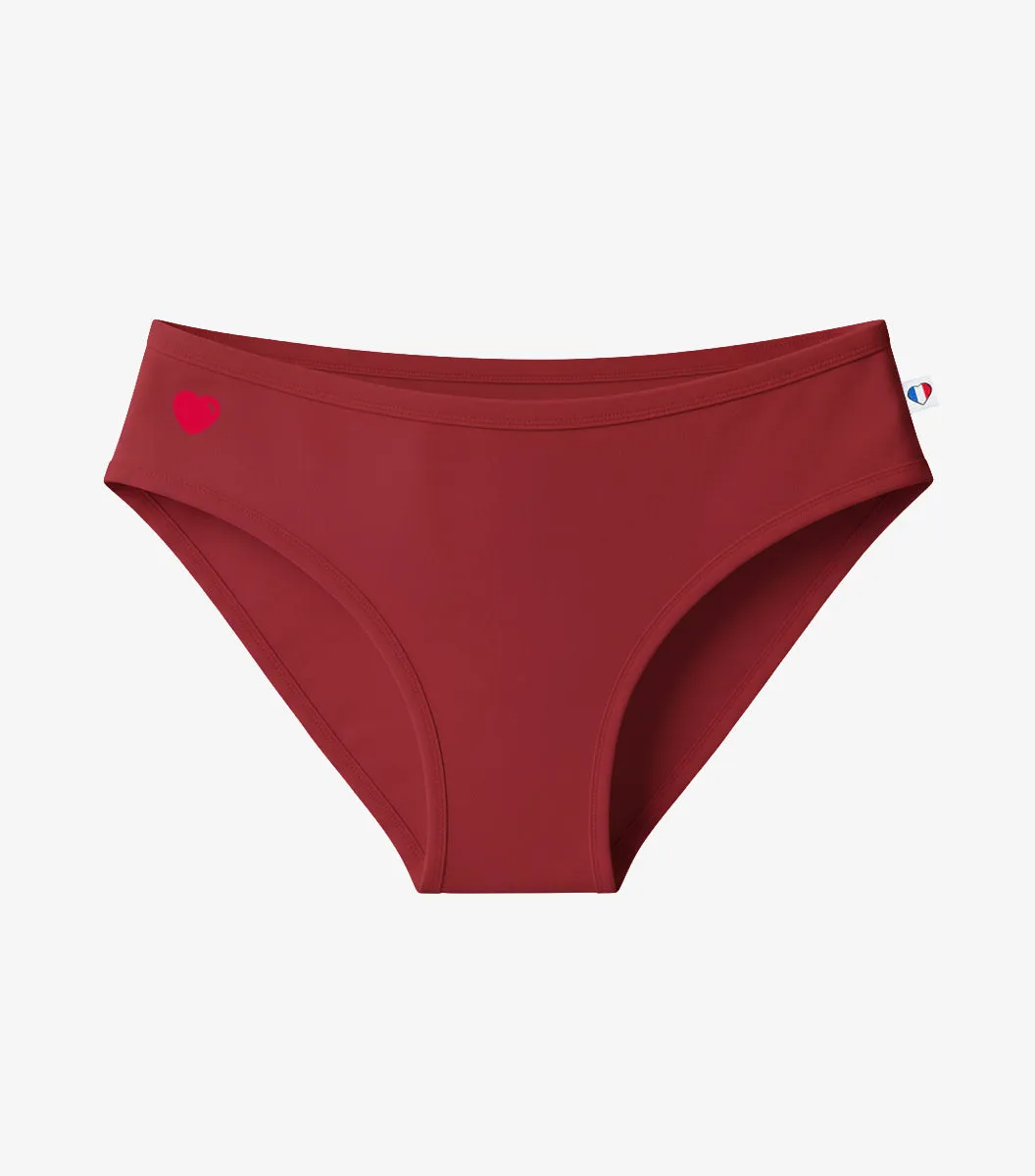 Cocorico Cœur Culotte femme rouge coton