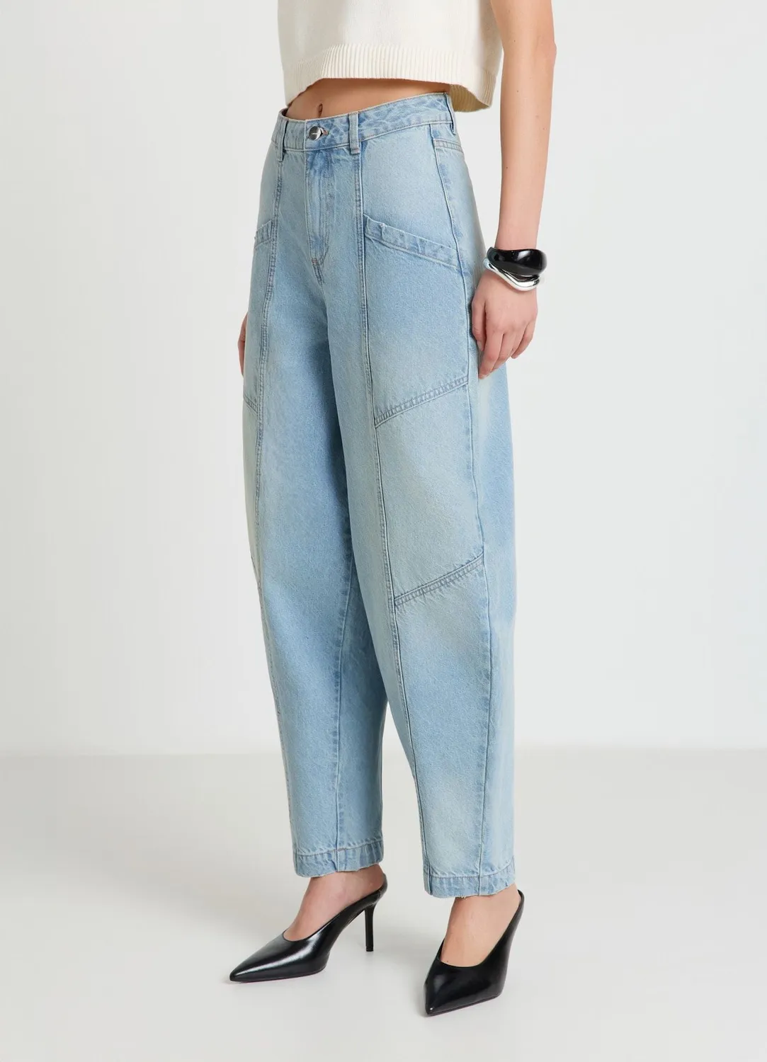 Calliope jean balloon femme coutures panneaux