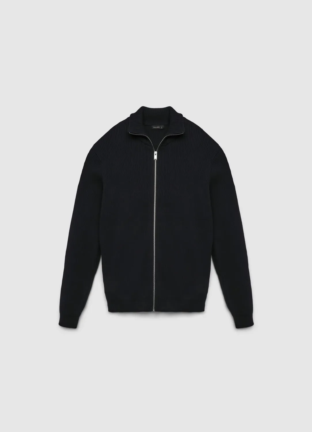 Calliope cardigan zippé homme col montant côtelé