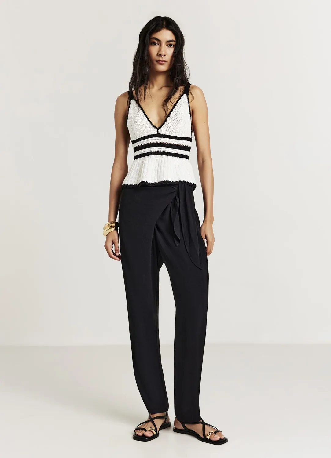 Calliope Top à peplum femme coton uni coupe regular