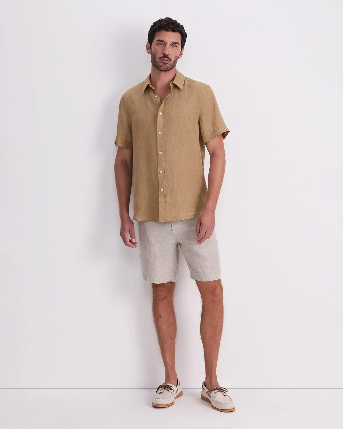 SPORTSCRAFT Delave chemise lin homme manches courtes délavé