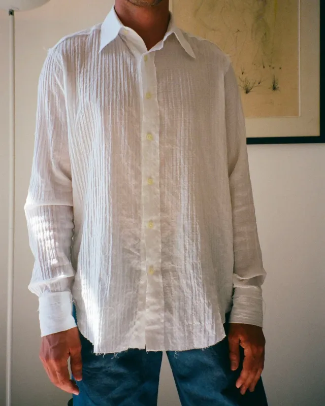 EREVAN Jagger chemise damier blanc cintrée