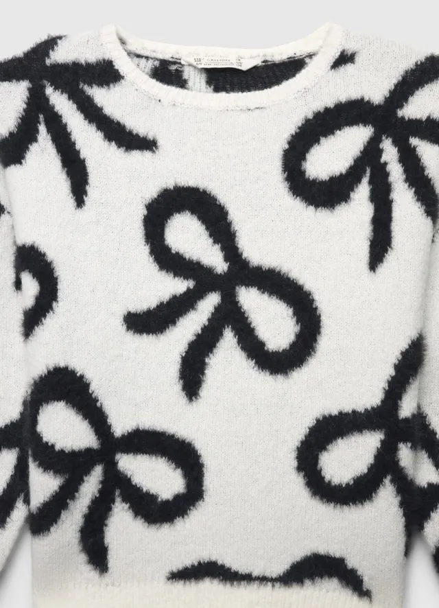 Calliope pull fille manches longues nœuds