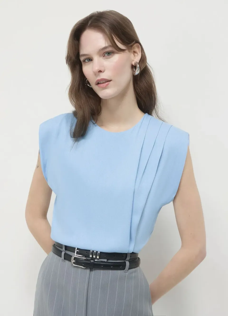 Calliope blouse plissée sans manches femme regular