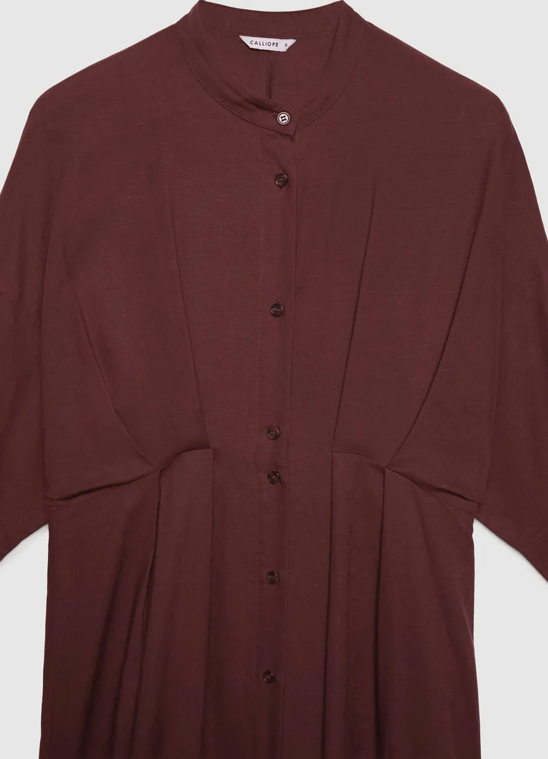 Calliope Atelier robe chemisier col mao 3/4
