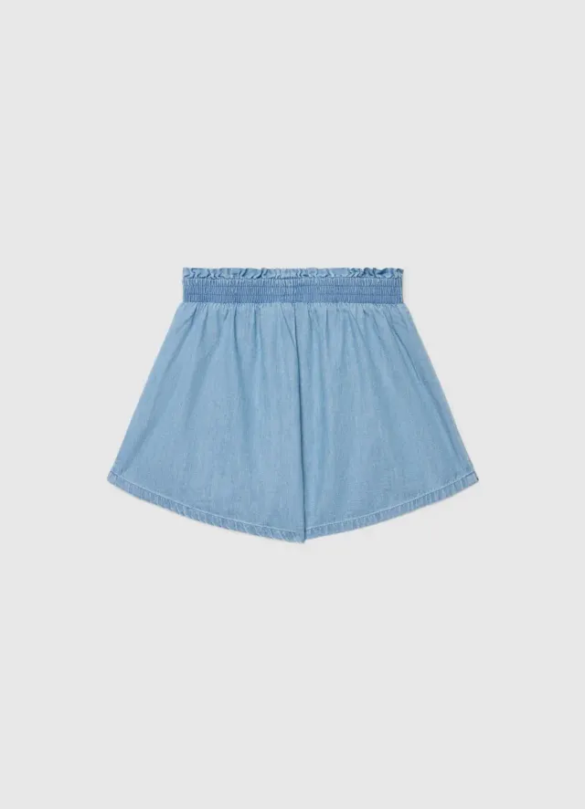 Calliope short denim fille uni taille élastiquée