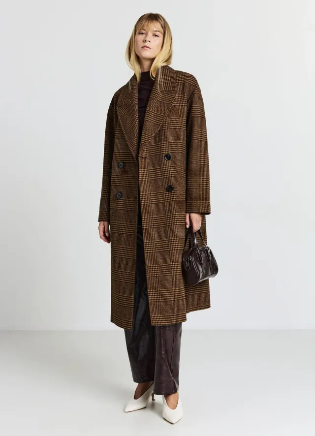 Calliope Carreaux manteau femme croisé