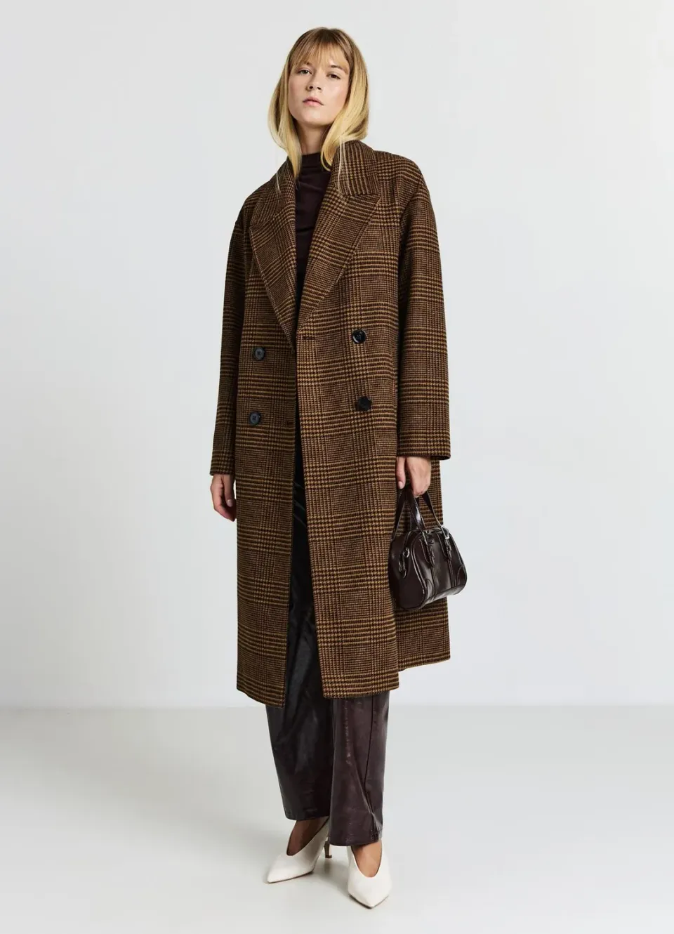 Calliope Carreaux manteau femme croisé