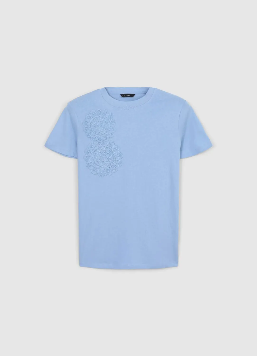 Calliope t-shirt femme col rond inserts crochet coton