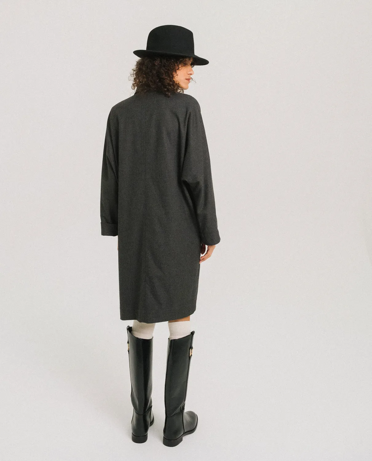 Tinsels Felicie Anthracite robe polo flanelle