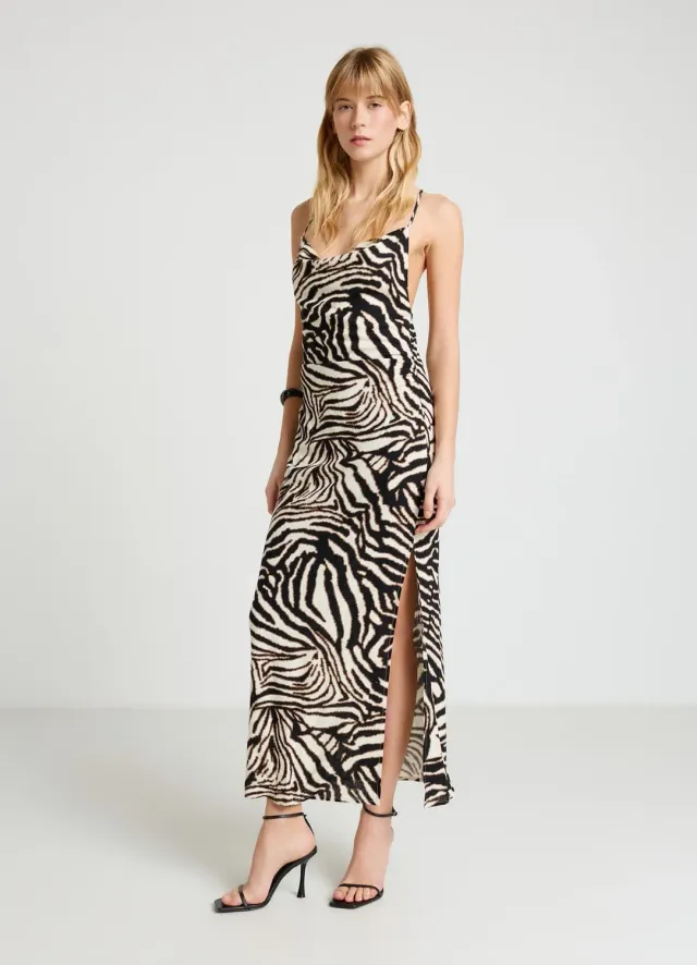 Calliope Abito lungo Robe longue femme imprimé zèbre