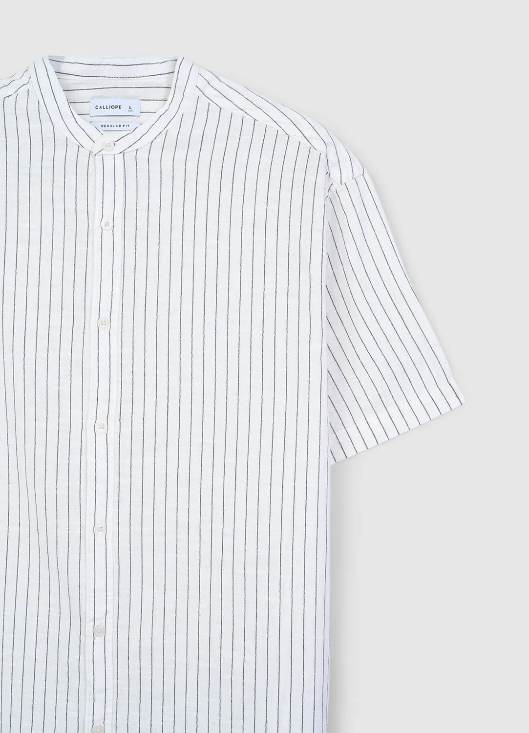 Calliope chemise coréenne homme rayée coton manches courtes