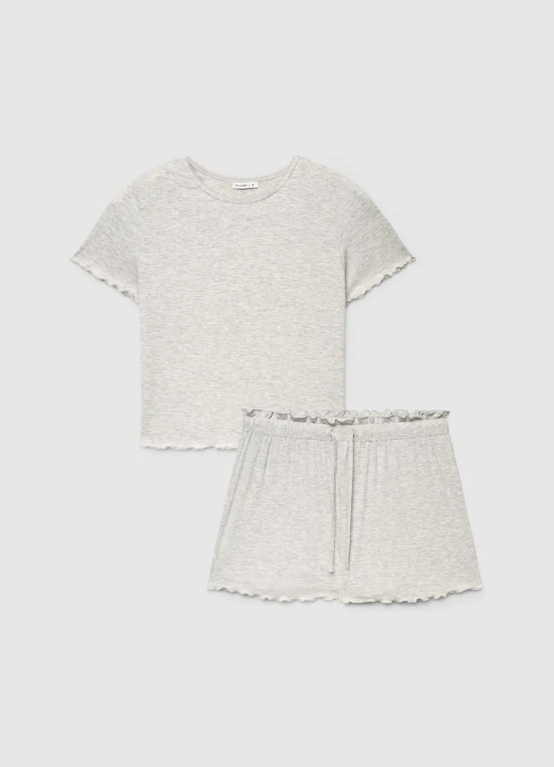 Calliope ensemble pyjama femme côtelé uni 2 pièces