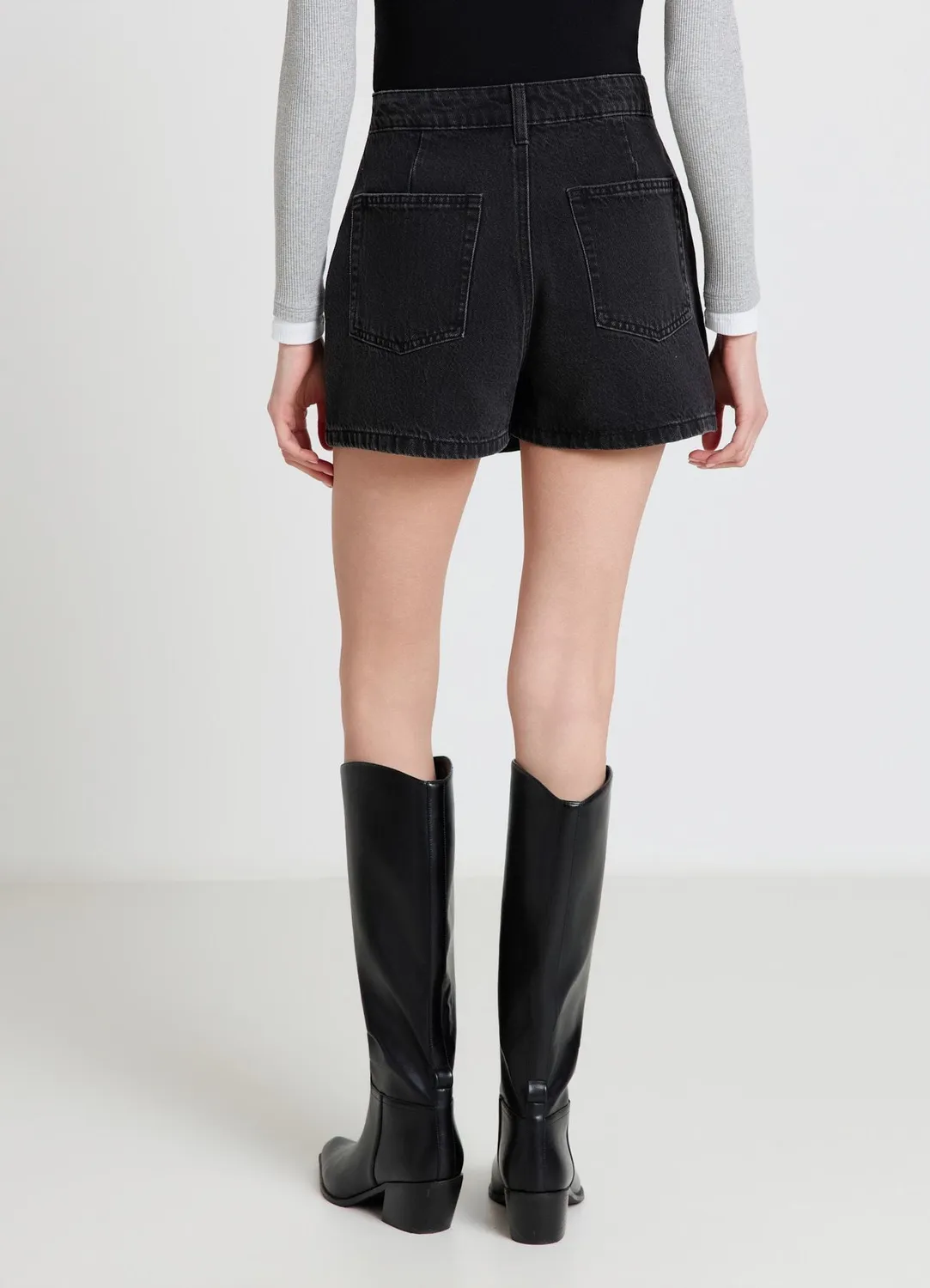Calliope jupe-pantalon short jean denim femme uni
