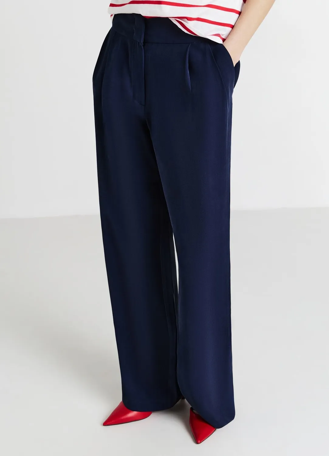 Calliope pantalon palazzo femme uni