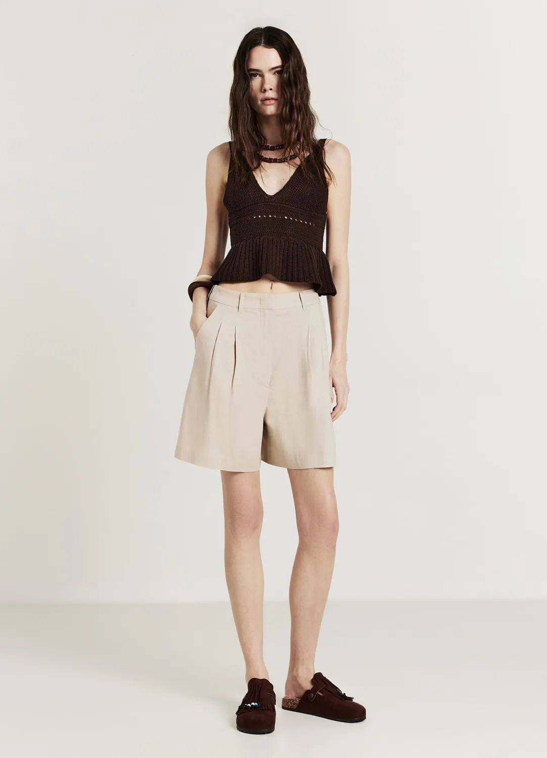 Calliope Bermuda Uni Short Femme Coupe Regular