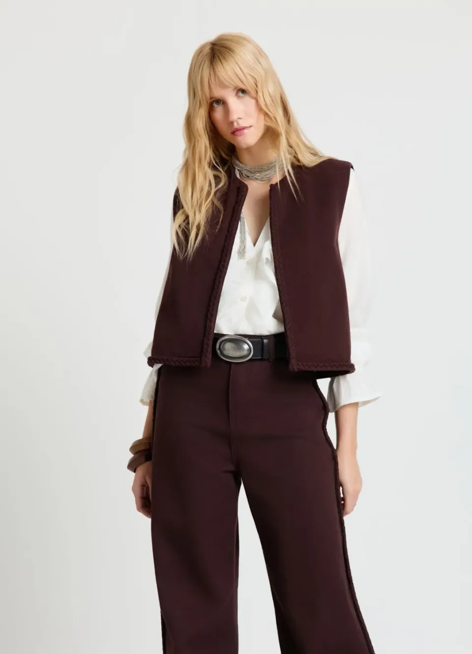 Calliope gilet col V femme sans manches