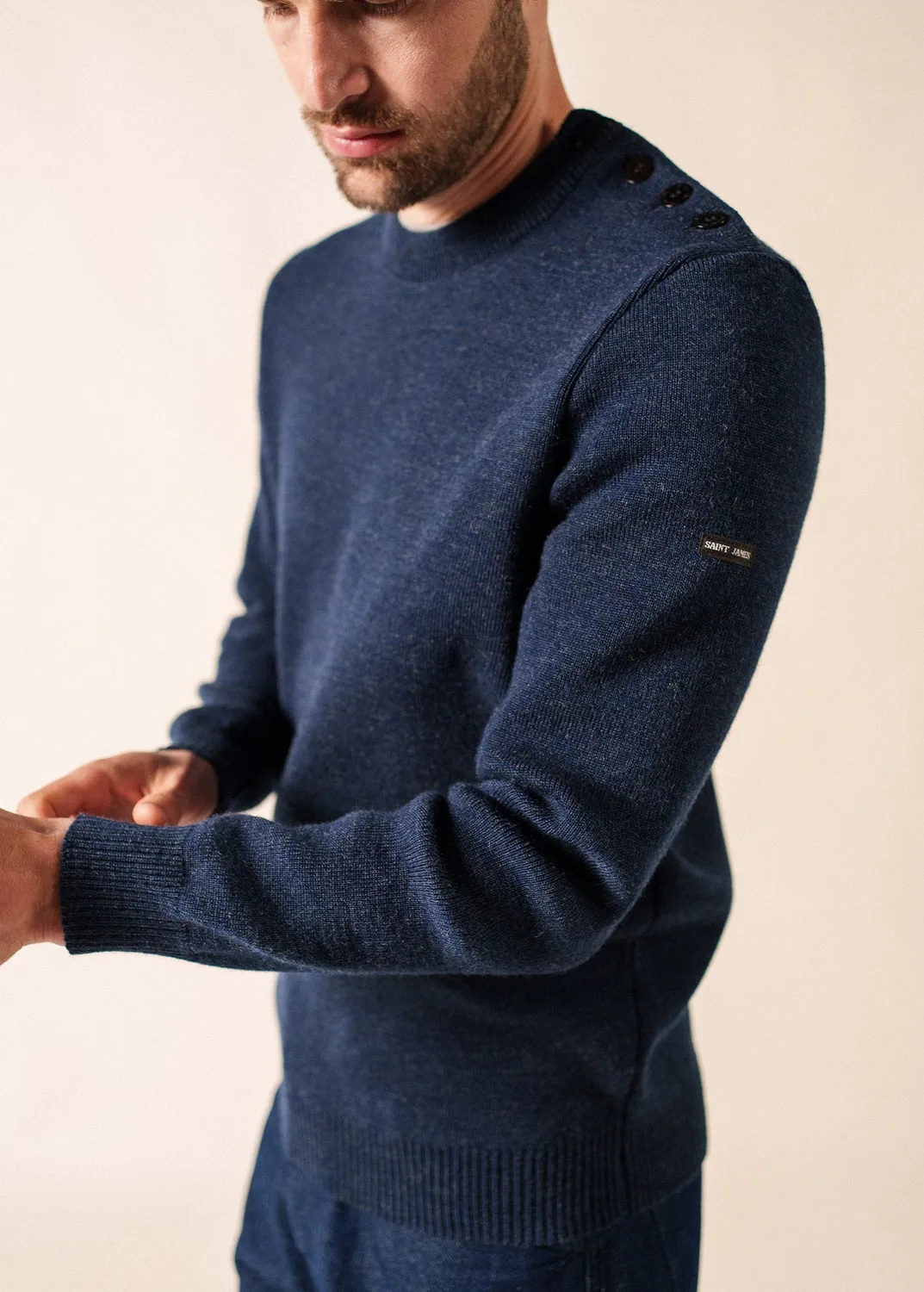 Saint James Cancale pull marin bleu chine laine