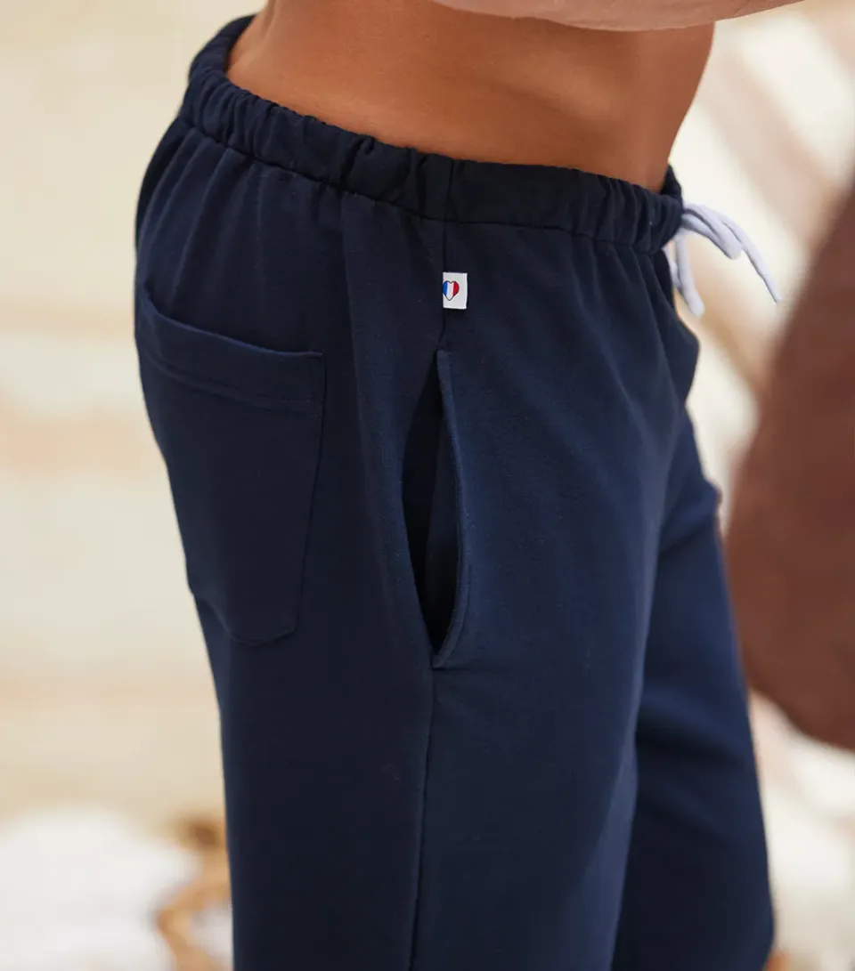 Cocorico Intemporel jogging homme marine coton
