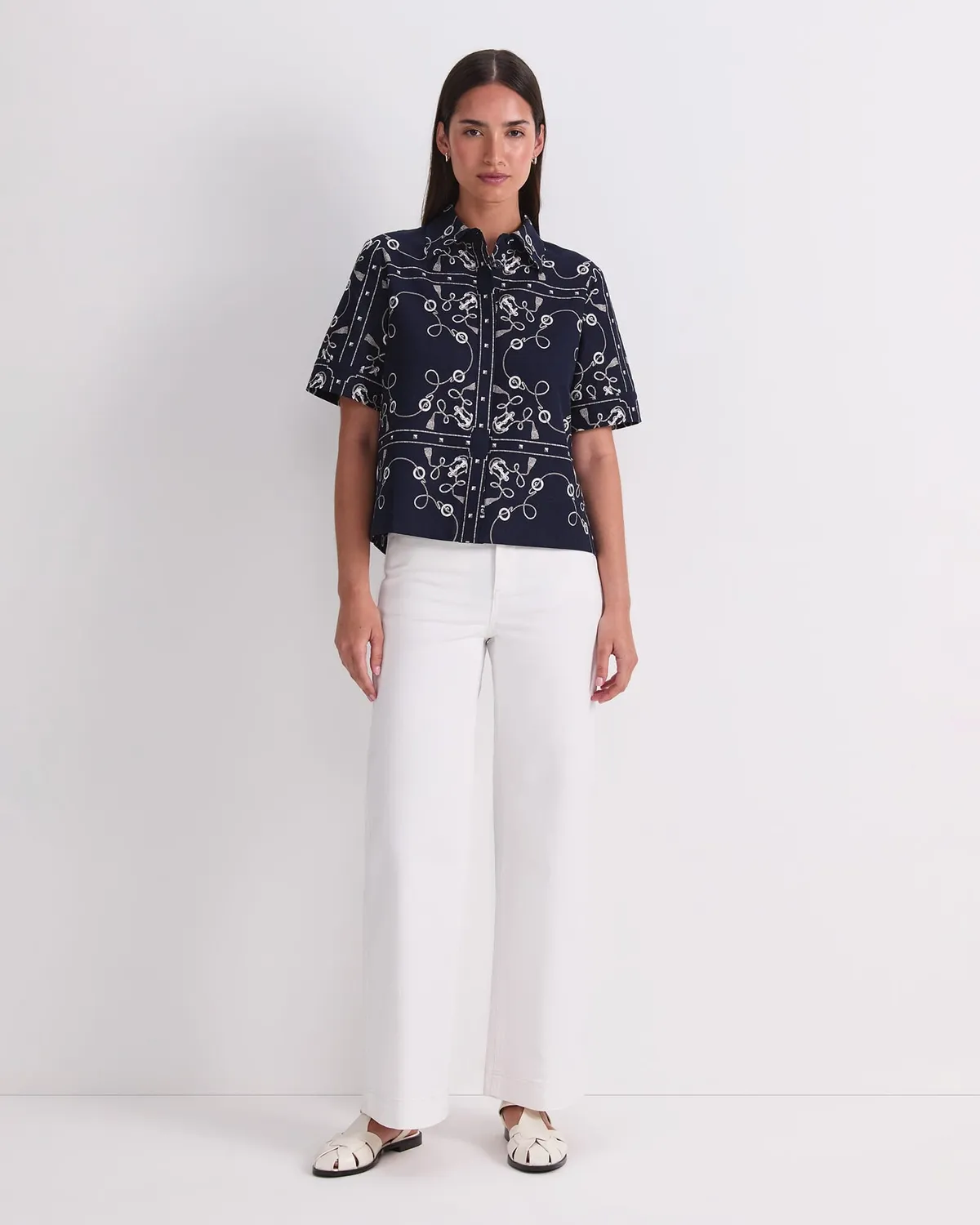 Sportscraft Sardinia blouse lin coton imprimé
