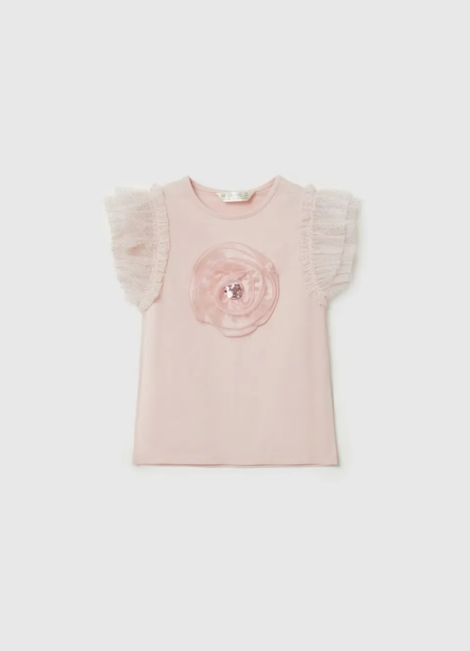 Calliope t-shirt à fleur t-shirt fille manches tulle