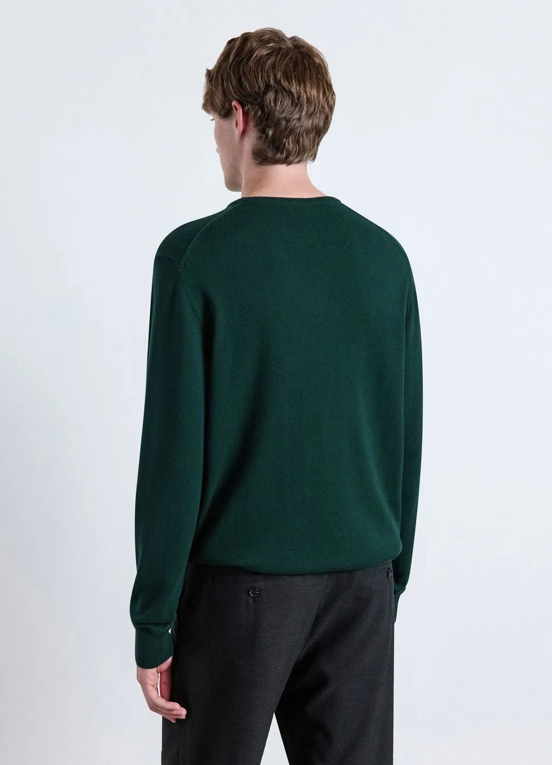 Calliope Pull homme col rond uni manches longues