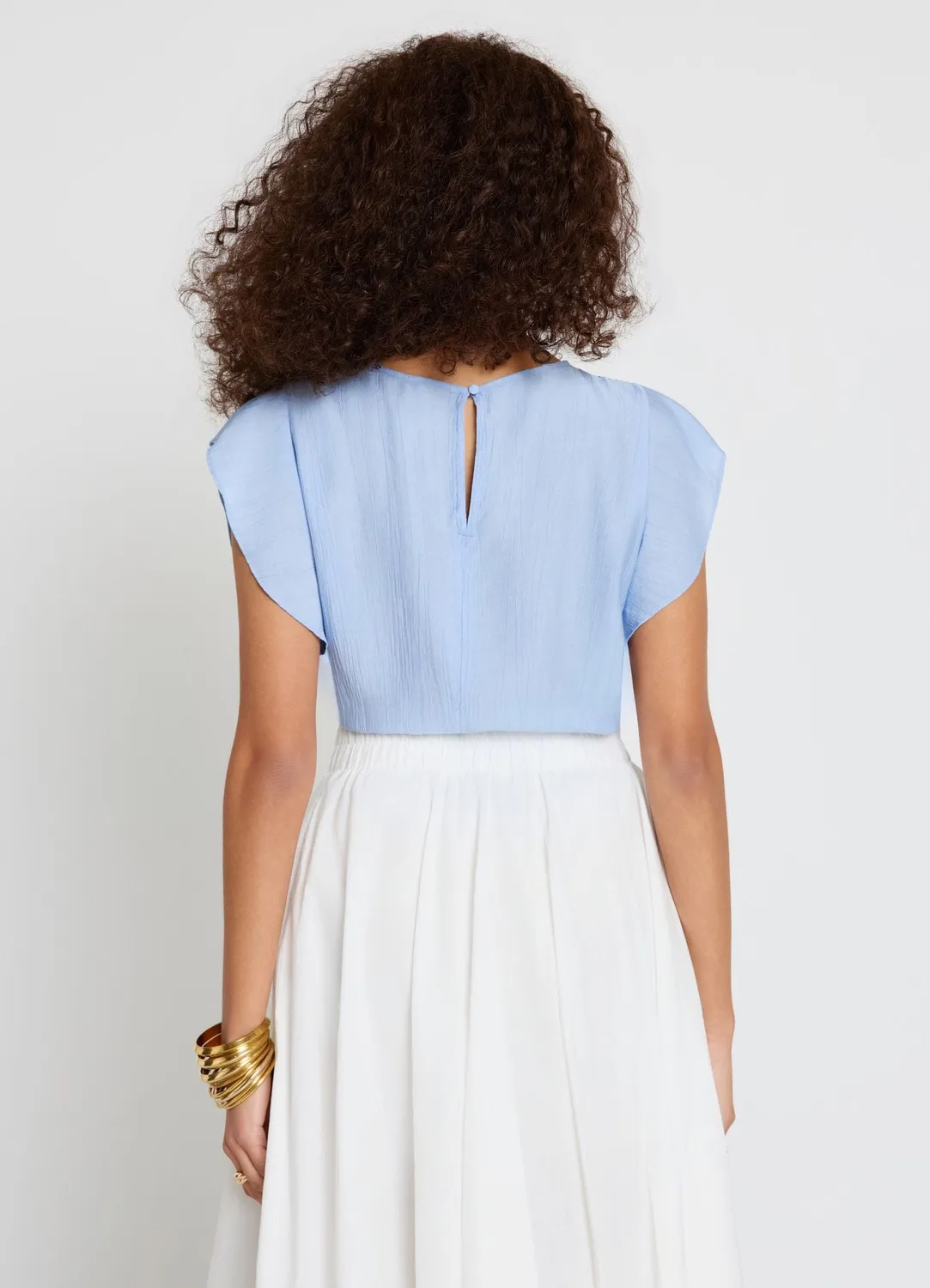 Calliope blouse manches volants femme unie