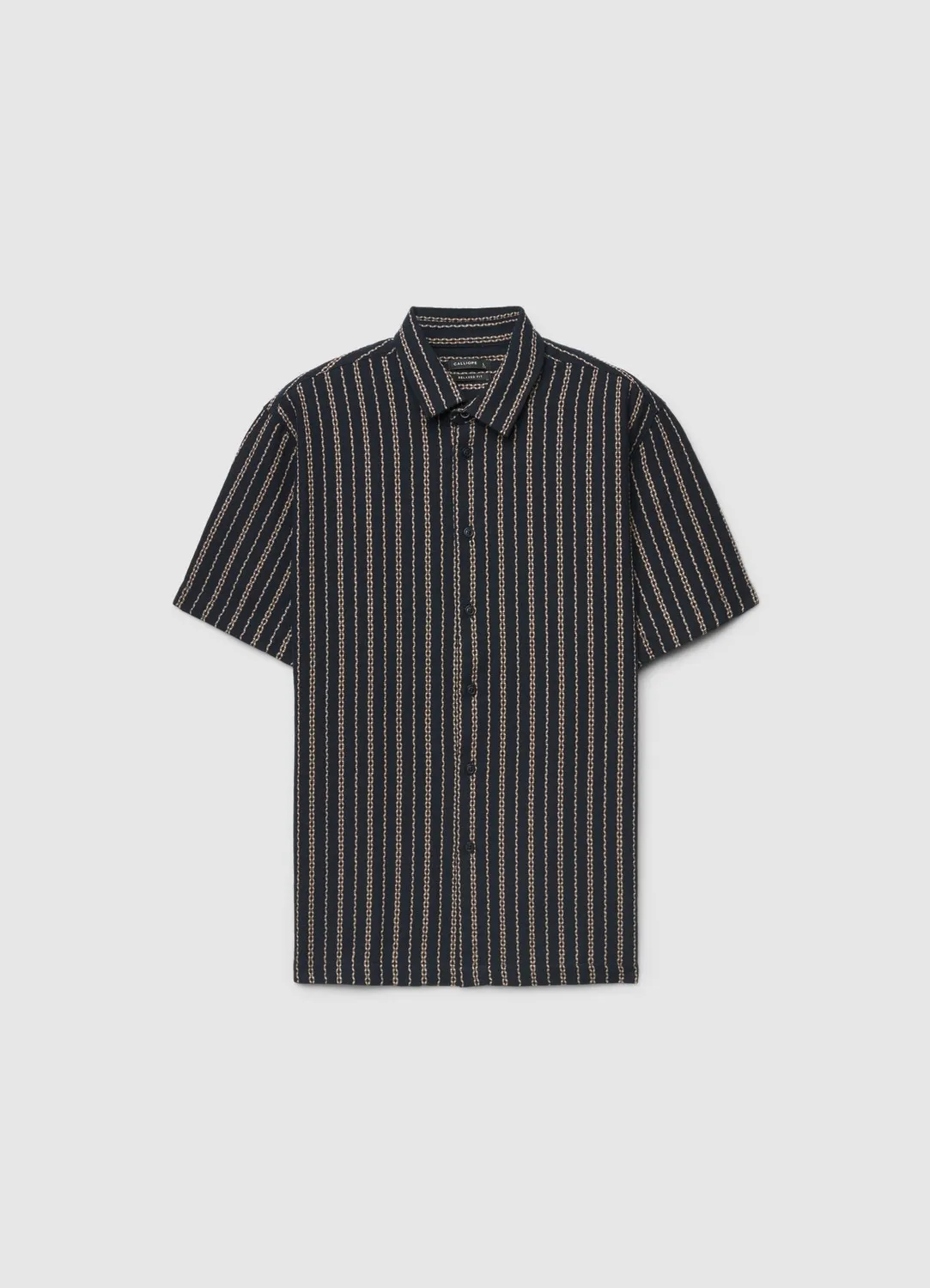 Calliope chemise à rayures homme manches courtes relaxed