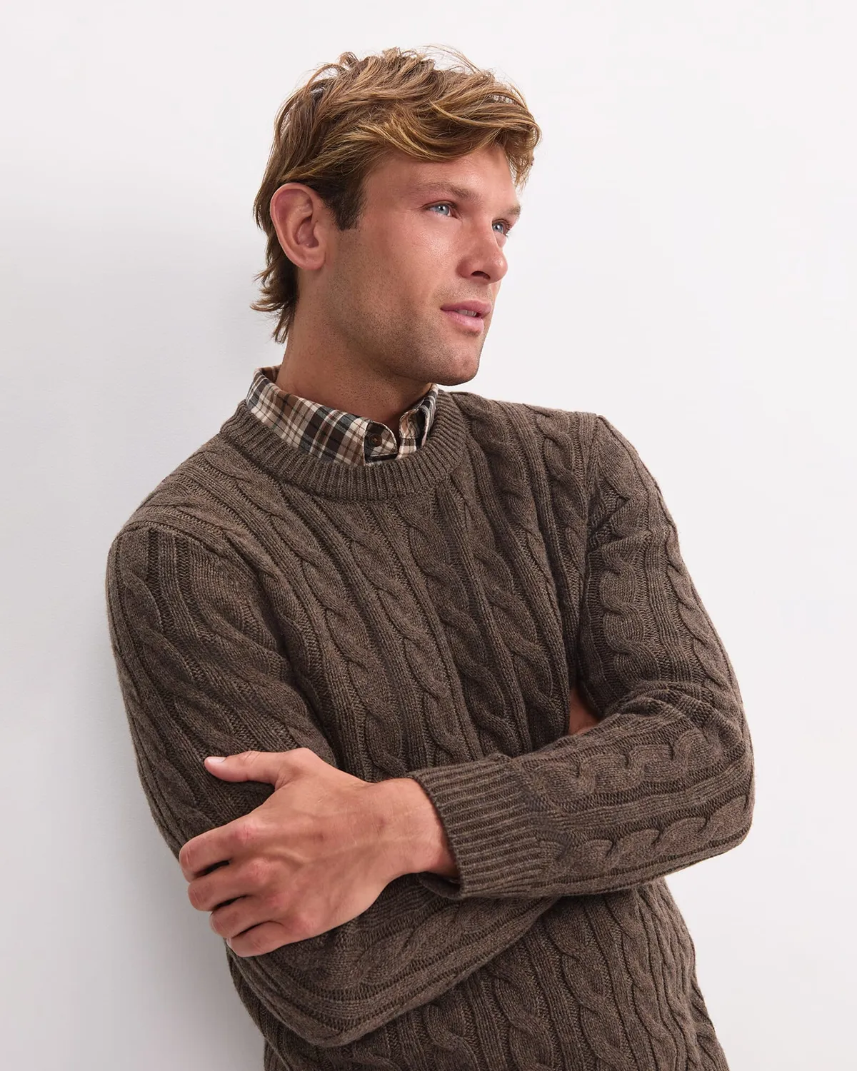 Sportscraft Cable Knit Sweater pull taille M laine torsades