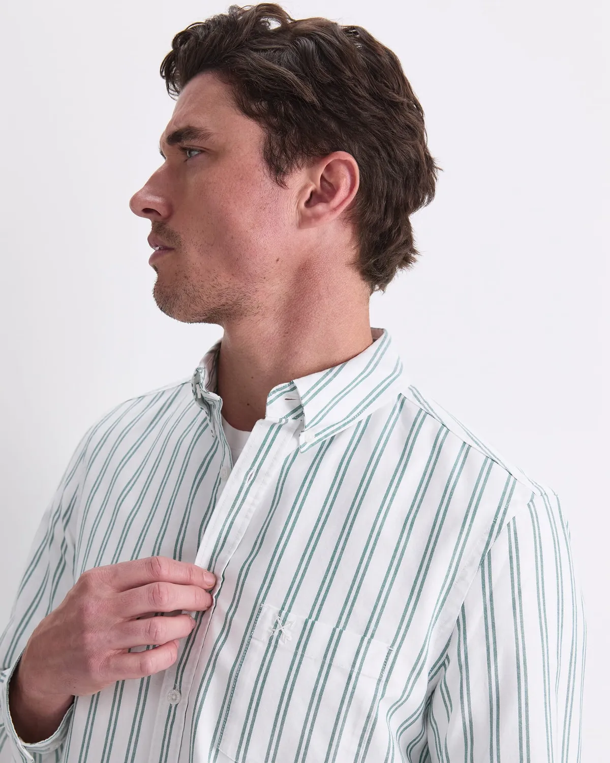 Sportscraft Oxford Long Sleeve Stripe Shirt chemise coton