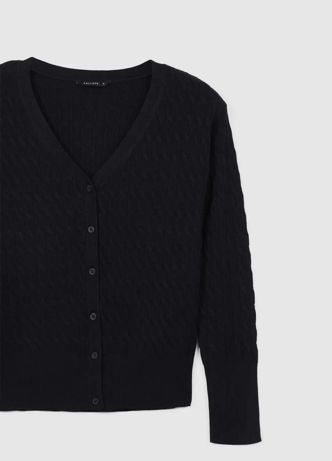 Calliope cardigan tressé à boutons femme col V