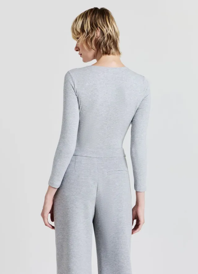 Calliope Body col V femme manches longues ajusté