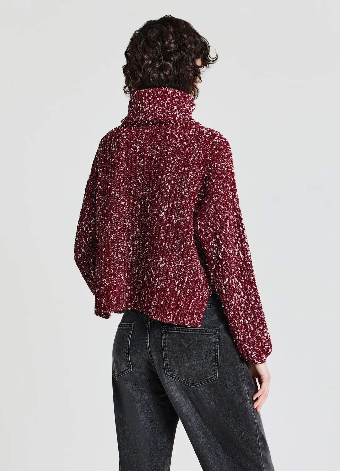 Calliope pull col roulé femme maille fantaisie