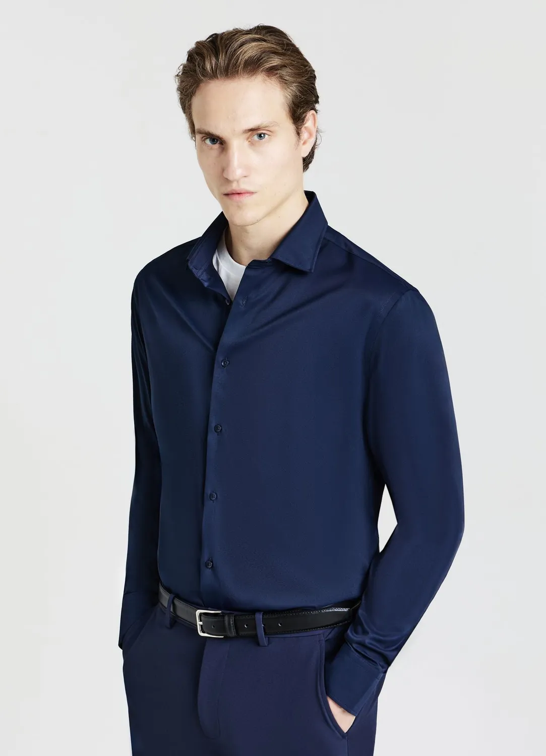 Calliope chemise unie homme manches longues