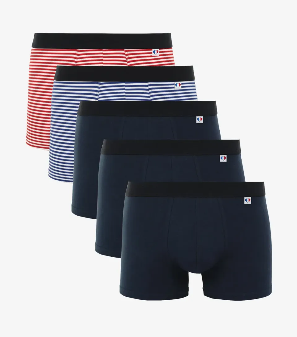 Cocorico Boxer Homme x5 Pack Marinières coton