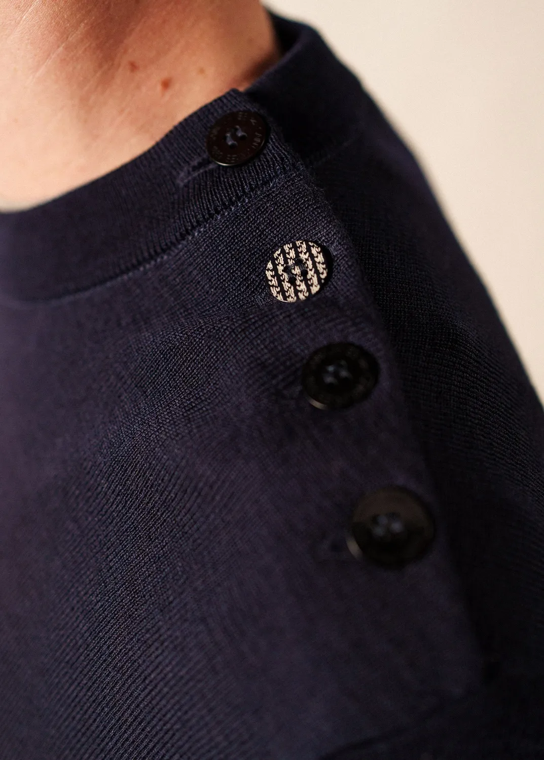 Saint James Dinan pull marin marine laine droite