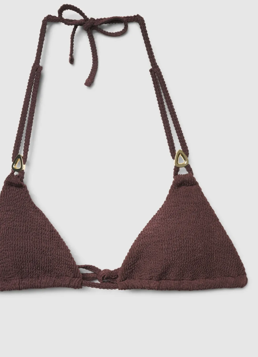 Calliope haut de bikini triangle goffré doré