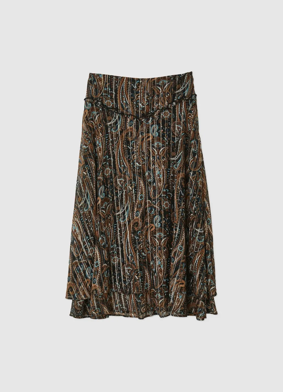 Calliope jupe longue volants femme motif paisley
