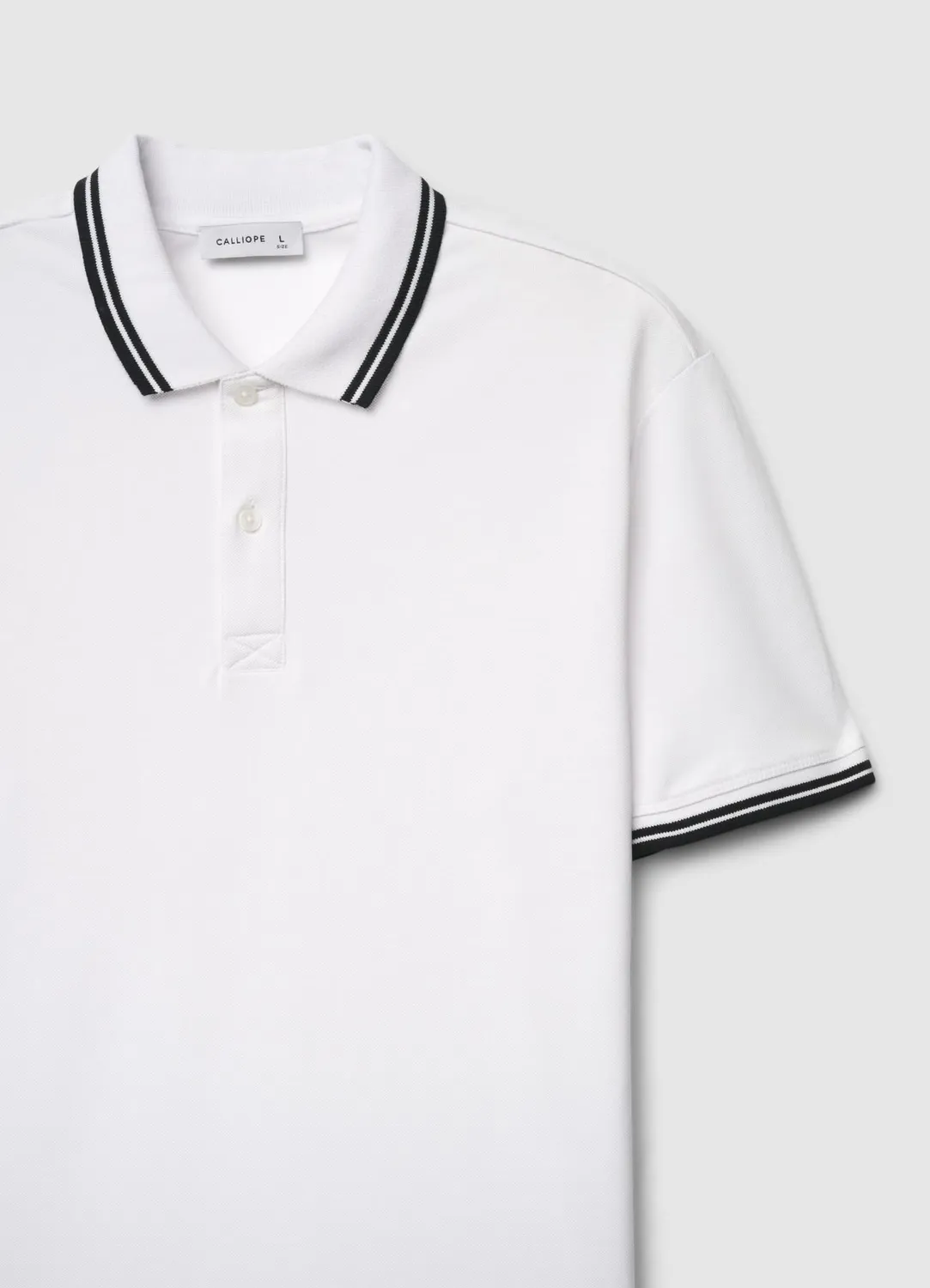 Calliope polo homme uni rayures col régulier coton