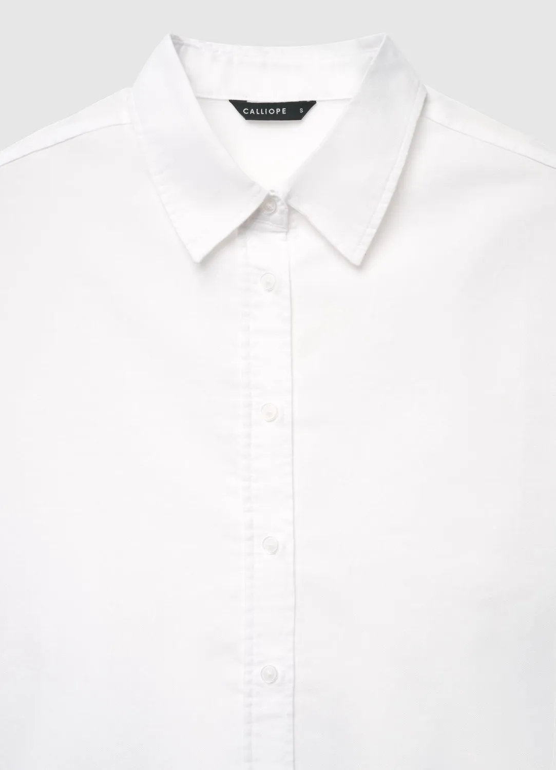 Calliope chemise crop oxford uni femme manches longues