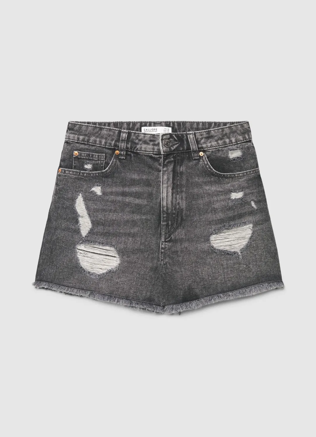 Calliope short mom denim déchiré femme taille haute