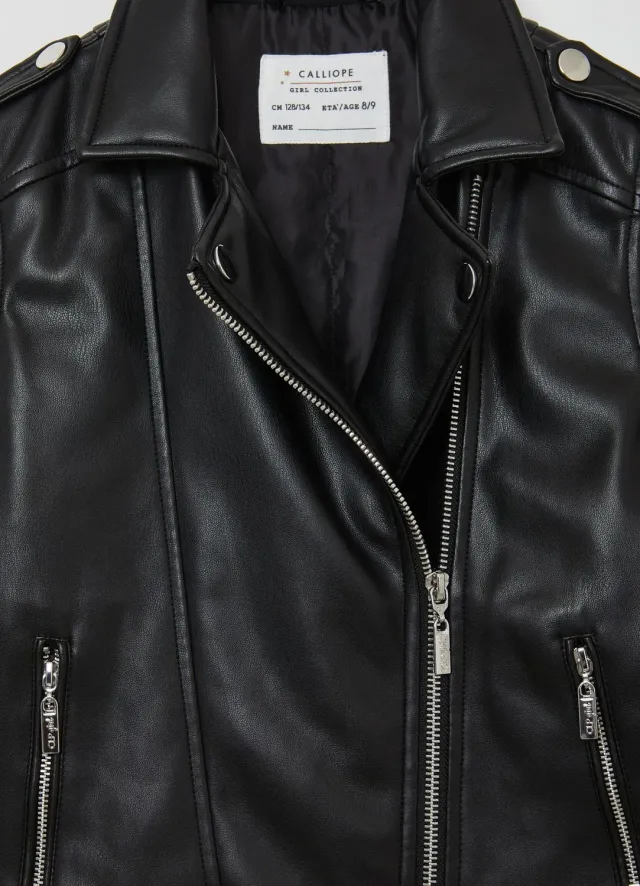 Calliope blouson biker fille similicuir zip asymétrique