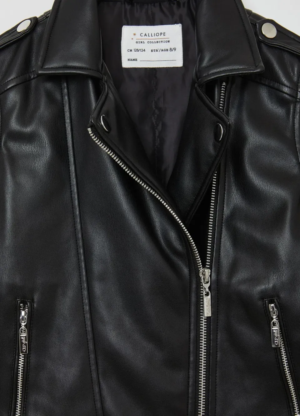 Calliope blouson biker fille similicuir zip asymétrique