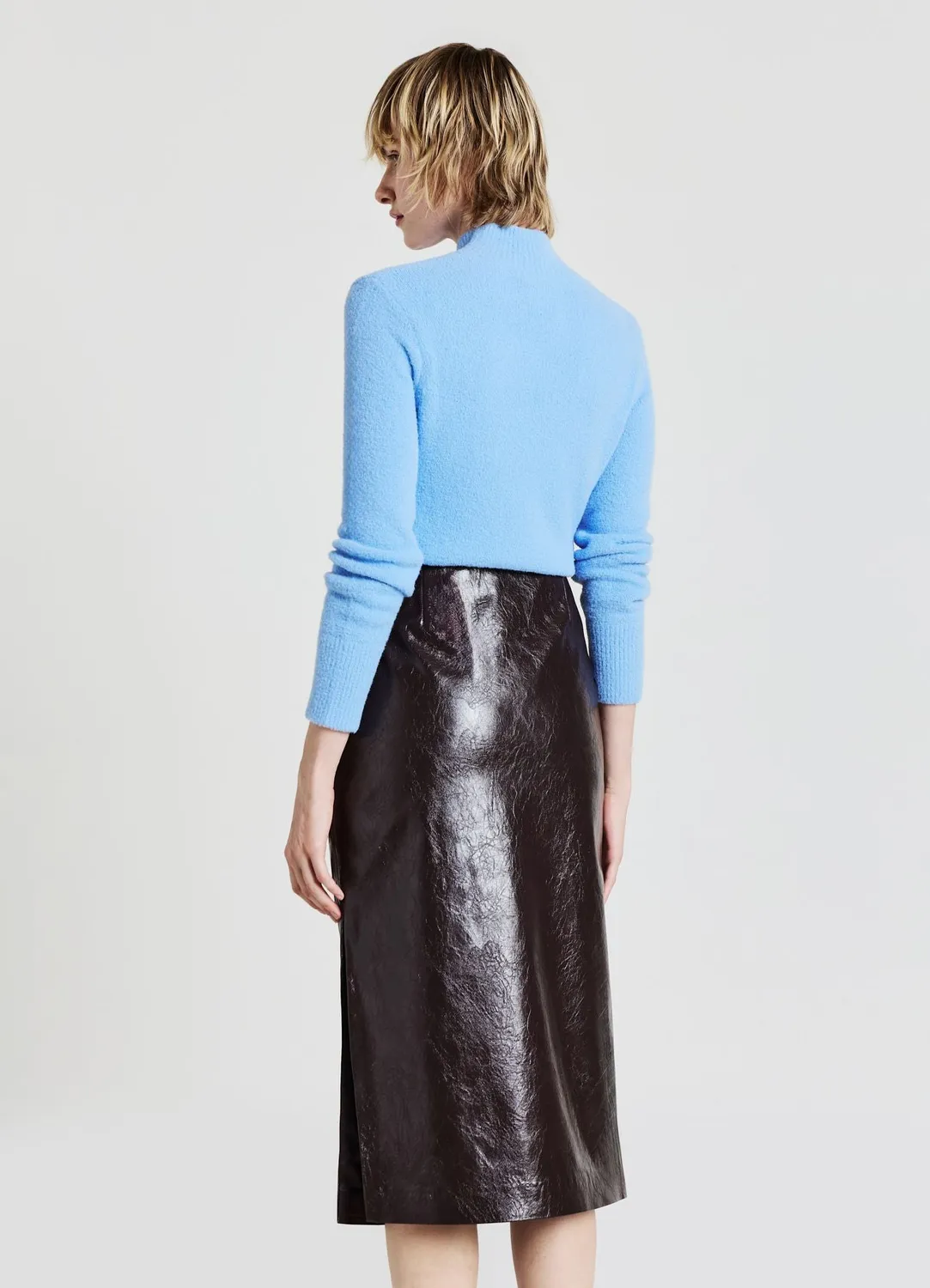 Calliope pull femme col montant uni manches longues