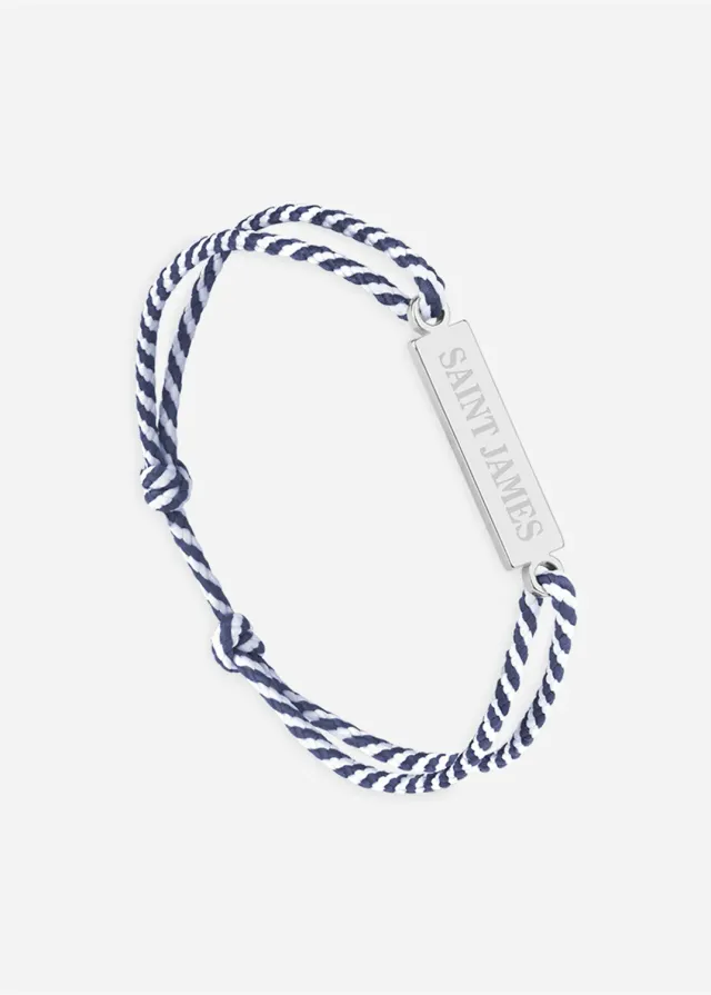 Saint James Vent Française bracelet blanc marine coton