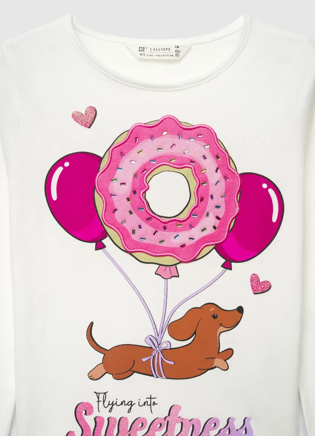 Calliope t-shirt fille manches longues imprimé 3D