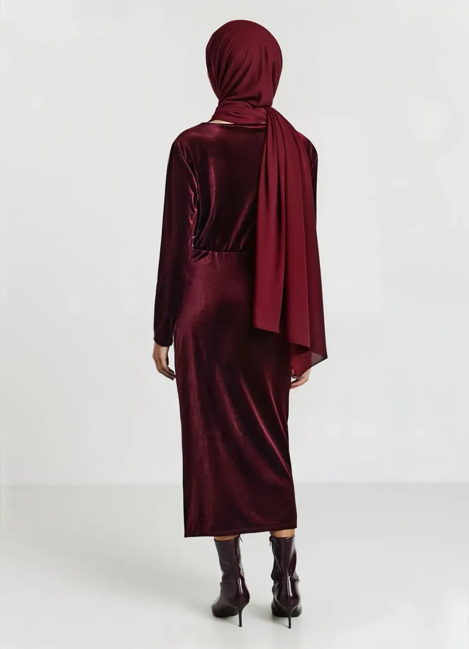 Calliope Atelier robe longue chenille fente manches longues