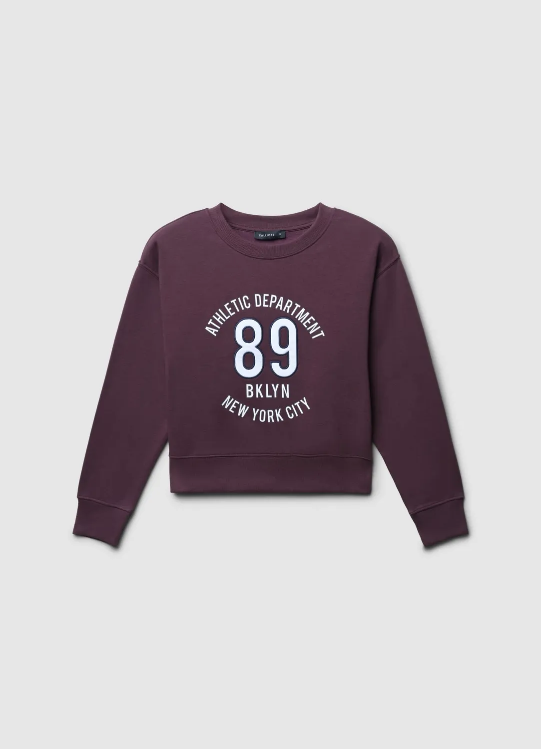 Calliope sweat femme col rond college cropped