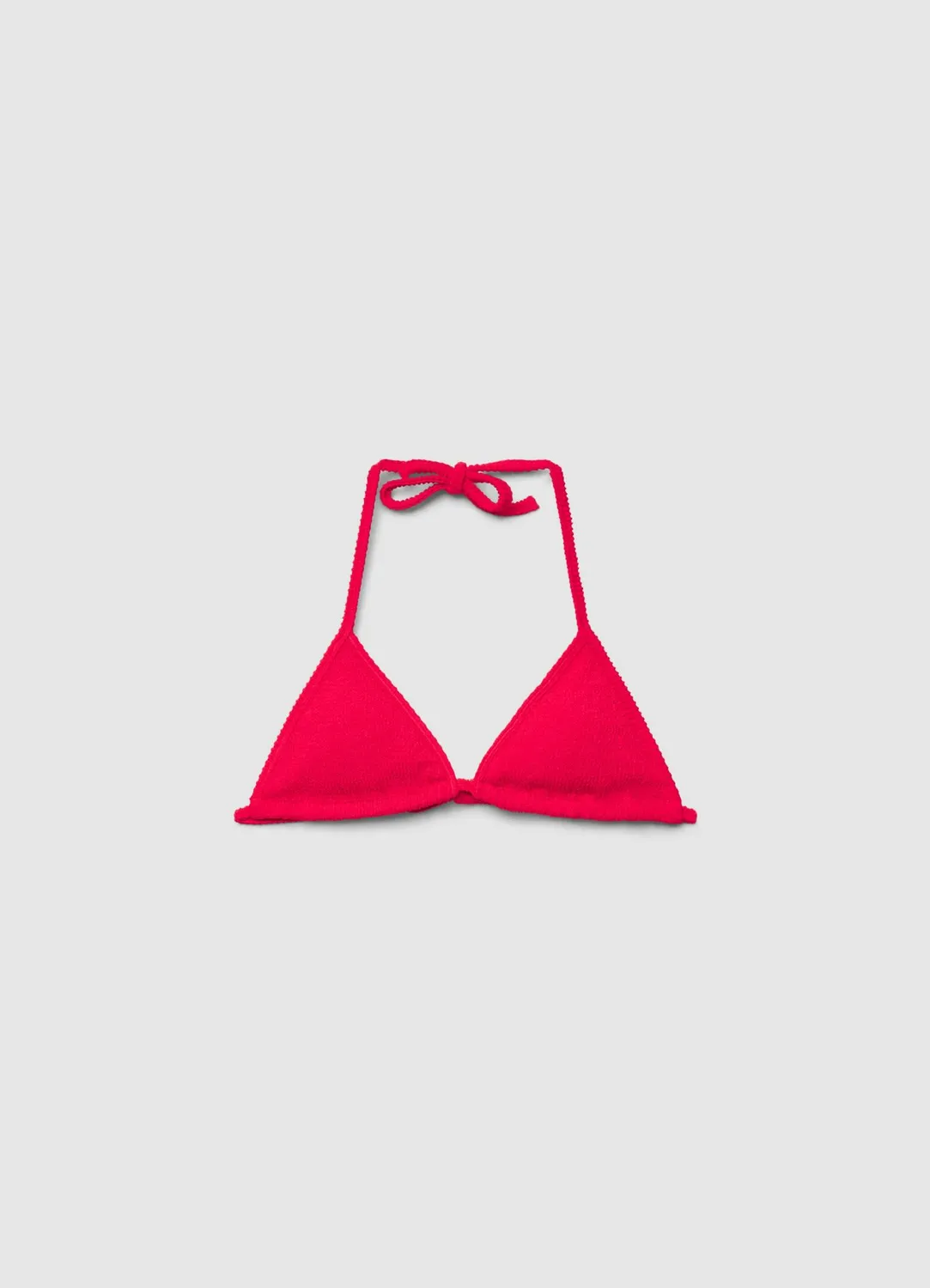 Calliope haut bikini triangle gaufré lacets